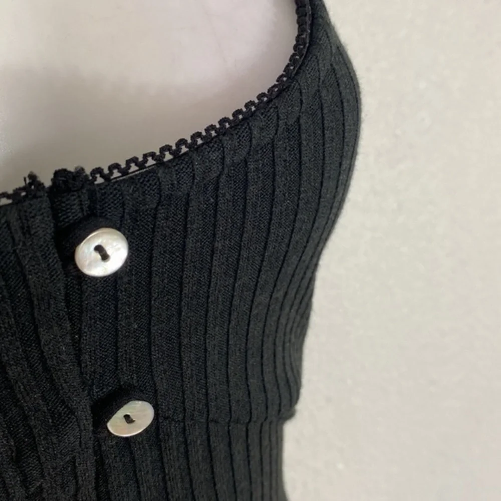 Lovers + Friends Tatiana Black Tank Button Down Mini Dress C.C10 - Picture 8 of 12